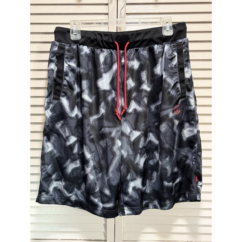 And 1 Active Shorts Size L Elastic/Tie Waist‎ High Rise Black.Gray Camo Athletic